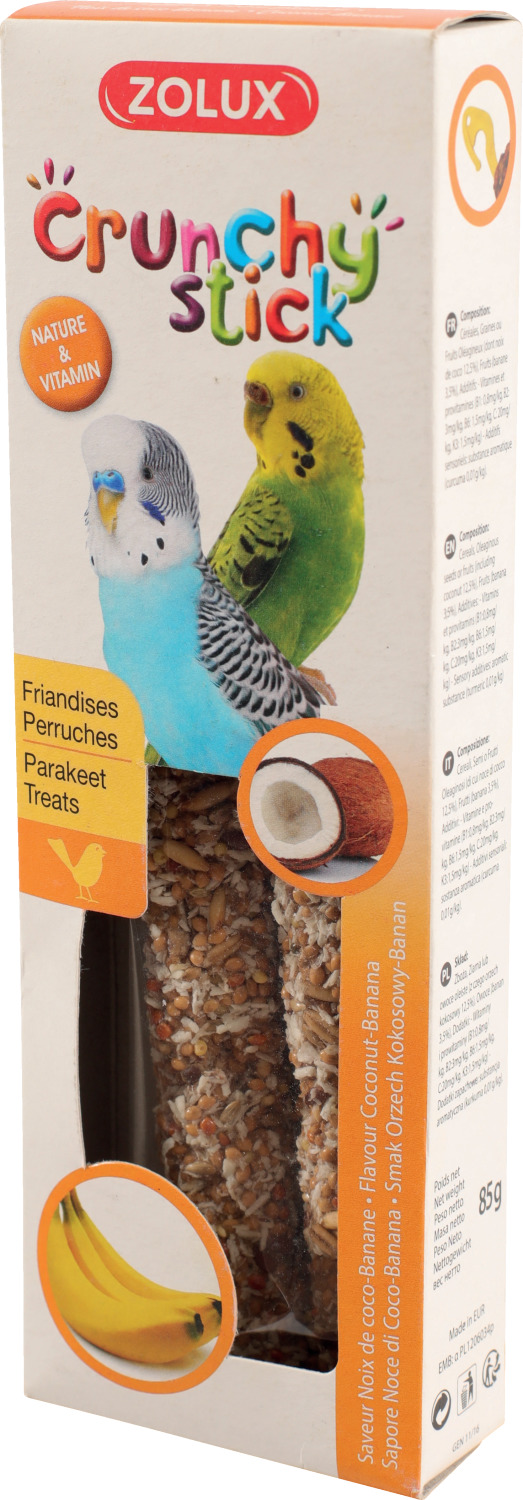 2 Baguettes pour perruches noix de coco/banane 85g